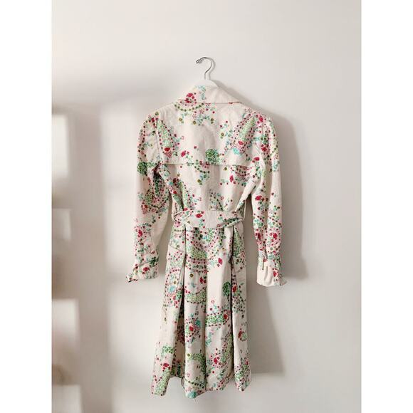 Emanuel Ungaro Floral Trench Coat Size 36 - Picture 2 of 6